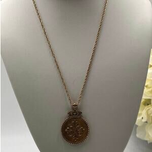 My Saint My Hero Virgin Mary Reversible Gold Tone Necklace